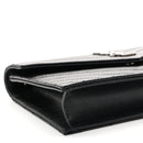 Grain De Poudre Matelasse Chevron Monogram Envelope Chain Wallet Black