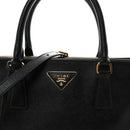 Saffiano Lux Large Galleria Double Zip Tote Black