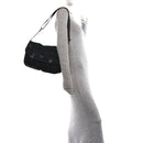 Tessuto Nylon Saffiano Double Buckle Messenger Shoulder Bag Black