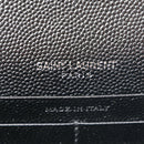Grain De Poudre Matelasse Chevron Monogram Envelope Chain Wallet Black