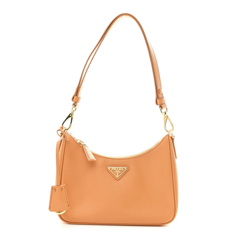 Saffiano Lux Mini Re-Edition Shoulder Bag Arancio