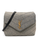Denim Y Quilted Monogram Toy Loulou Crossbody Bag Grey