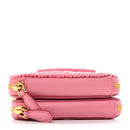 Raffia Calfskin Crochet Logo Embroidered Mini Triangle Pouch Petalo