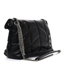 Lambskin Quilted Small Loulou Puffer Monogram Chain Satchel Black