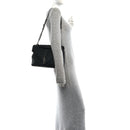 Sheepskin Matelasse Chevron Monogram Large College Satchel Black