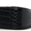 Calfskin Crocodile Embossed Le 5 A 7 Hobo Black