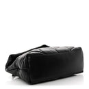 Lambskin Quilted Monogram Monochrome Small Loulou Puffer Chain Satchel Black