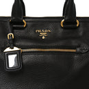 Vitello Daino Shopping Satchel Black
