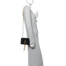 Suede Small Classic Monogram Kate Tassel Satchel Black