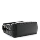 Calfskin Y Quilted Monogram Small Loulou Chain Satchel Black