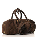 Suede Matelasse Large Arcadie Top Handle Bag Cocoa Brown