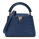 Ostrich Capucines Mini Indigo