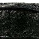 Crinkled Calfskin Matelasse Monogram Baby Niki Chain Satchel Black