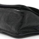 Crinkled Calfskin Matelasse Monogram Medium Niki Chain Satchel Black