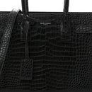 Calfskin Crocodile Embossed Baby Sac De Jour Black