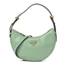 Soft Calfskin Arque Shoulder Bag Acquamarina