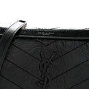 Crinkled Lambskin Matelasse Monogram Baby Niki Chain Satchel Black