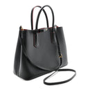 Saffiano Cuir Medium Double Bag Black Fuoco