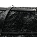 Crinkled Calfskin Matelasse Monogram Medium Niki Chain Satchel Black