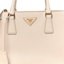 Saffiano Lux Medium Galleria Double Zip Tote Talco