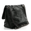 Crinkled Lambskin Matelasse Monogram Medium Niki Chain Satchel Dark Green