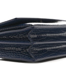 Calfskin Crocodile Embossed Medium Monogram Sunset Navy