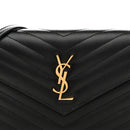 Grain De Poudre Matelasse Chevron Monogram Envelope Chain Wallet Black