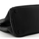 City Calf Hand Stitched Large Galleria Double Zip Tote Black