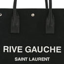 Linen Calfskin Rive Gauche North South Tote Black