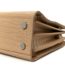 Calfskin Crocodile Embossed Nano Sac De Jour Brown