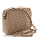 Calfskin Matelasse Monogram Lou Camera Bag Dark Latte