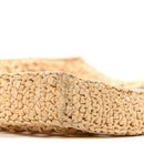 Yarn Raffia Effect Crochet Logo Embroidered Tote Bag Naturale
