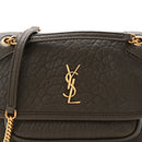 Grained Lambskin Monogram Mini Niki Chain Satchel Dark Cork