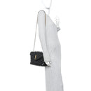 Calfskin Y Quilted Monogram Small Loulou Chain Satchel Black