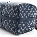 Calfskin Shadow Monogram Keepall Bandouliere 50 Ink Blue White