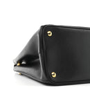 Saffiano Lux Medium Galleria Double Zip Black Black