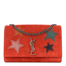 Suede Star Medium Classic Monogram Kate Satchel Berry Red