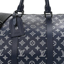 Calfskin Shadow Monogram Keepall Bandouliere 50 Ink Blue White