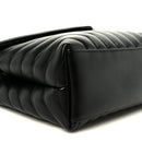 Calfskin Y Quilted Monogram Medium Loulou Chain Satchel Black