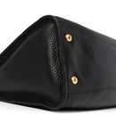 Vitello Daino Shopping Satchel Black