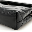 Calfskin Y Quilted Monogram Toy Loulou Crossbody Bag Black