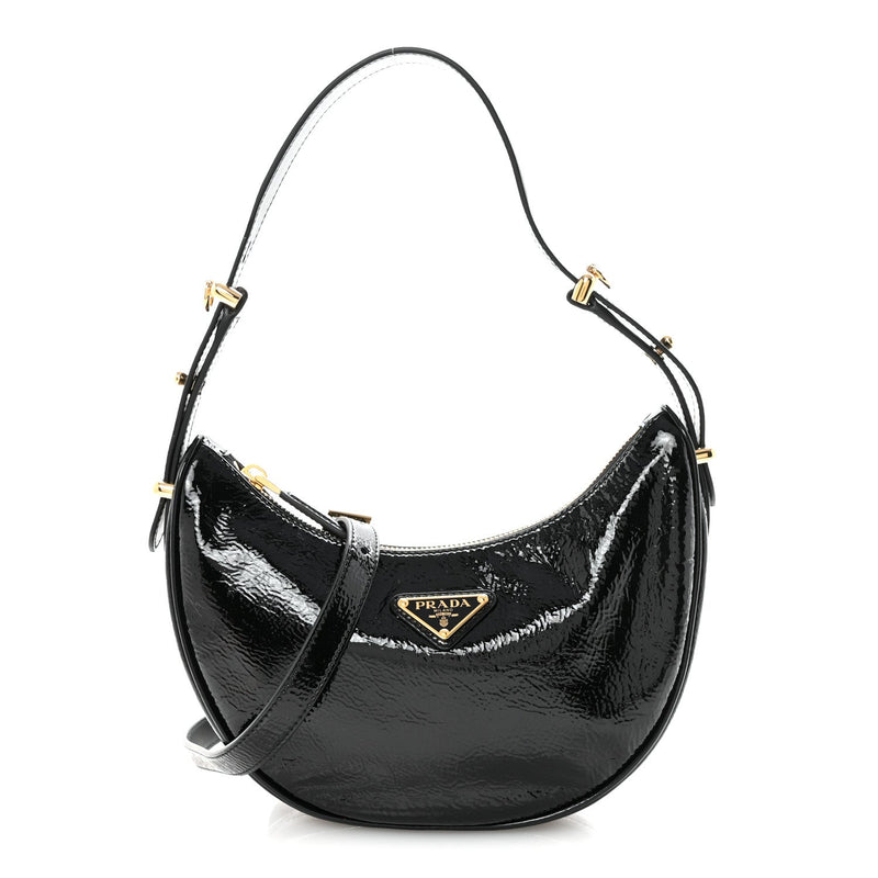 Patent Naplak Arque Shoulder Bag Black