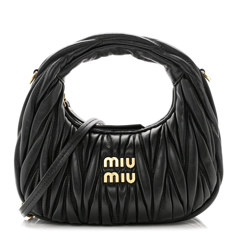 Nappa Matelasse Mini Wander Hobo Black