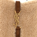 Shearling Suede Mini Le 5 A 7 Vertical Hobo Natural Beige Dark Cigar