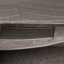 Calfskin Crocodile Embossed Medium Monogram Sunset Fog