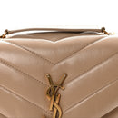 Calfskin Y Quilted Monogram Small Loulou Chain Satchel Dark Beige