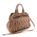 Nappa Matelasse Bauletto Top Handle Bowler Cammeo