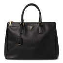 Saffiano Large Galleria Double Zip Tote Black