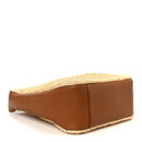 Raffia Calfskin Le 5 A 7 Small Hobo Natural Brick