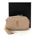 Grain De Poudre Matelasse Monogram Mini Lou Camera Bag Dark Beige